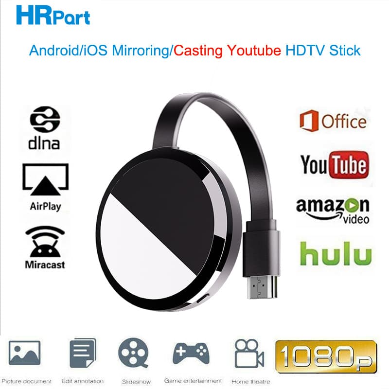 E68 Wireless Screen Mirroring Device for Direct Mobile Connection and Projection (Compatible with Android, Apple, and YouTube)