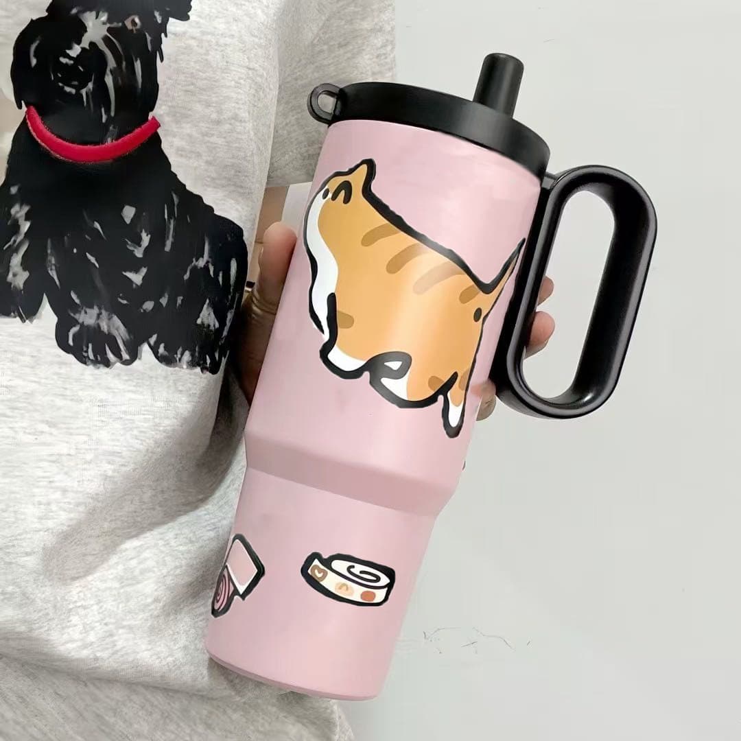 Luxury Twilight Insulated Cup Large Capacity Water Bottle 316 Stainless Steel Straw Cup Car Ice Tumbler Premium Feel Cup