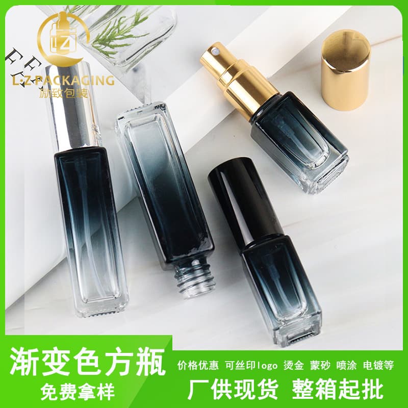 Wholesale Square Perfume Bottles 3ml 10ml Essential Oil Bottle Refillable Spray Bottle Gradient Color