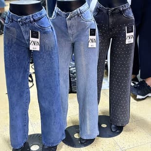 Boyfriend jeans with rhinestone embellishment women's cargo jeans wholesale