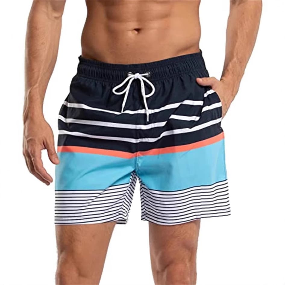 Men's Summer Swimwear Beach Shorts, Digital Print Men's Swimming Trunks, Quick Dry Men's Surfboard Shorts
