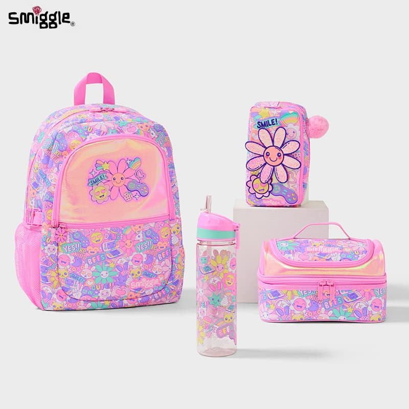 Australian smiggle schoolbag girls large capacity lightweight shoulder backpack for primary school students back to school gift set