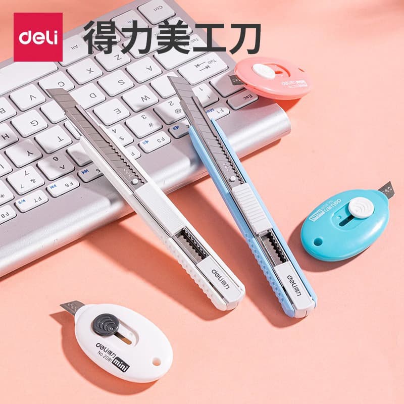 Deli Mini Utility Knife, Small Cutter for Opening Packages, Student Craft Knife, Household Blade, Office Paper Cutter