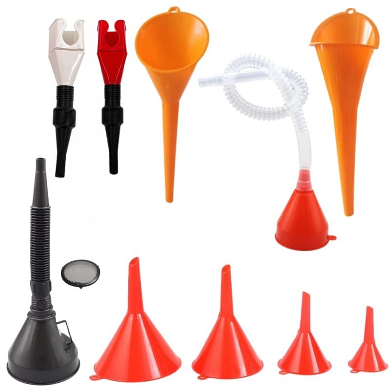 Cross-Border Hot Selling Fuel Funnel with Filter Mesh Telescopic Tube for Cars and Motorcycles, Engine Oil Gasoline Plastic Long Spout