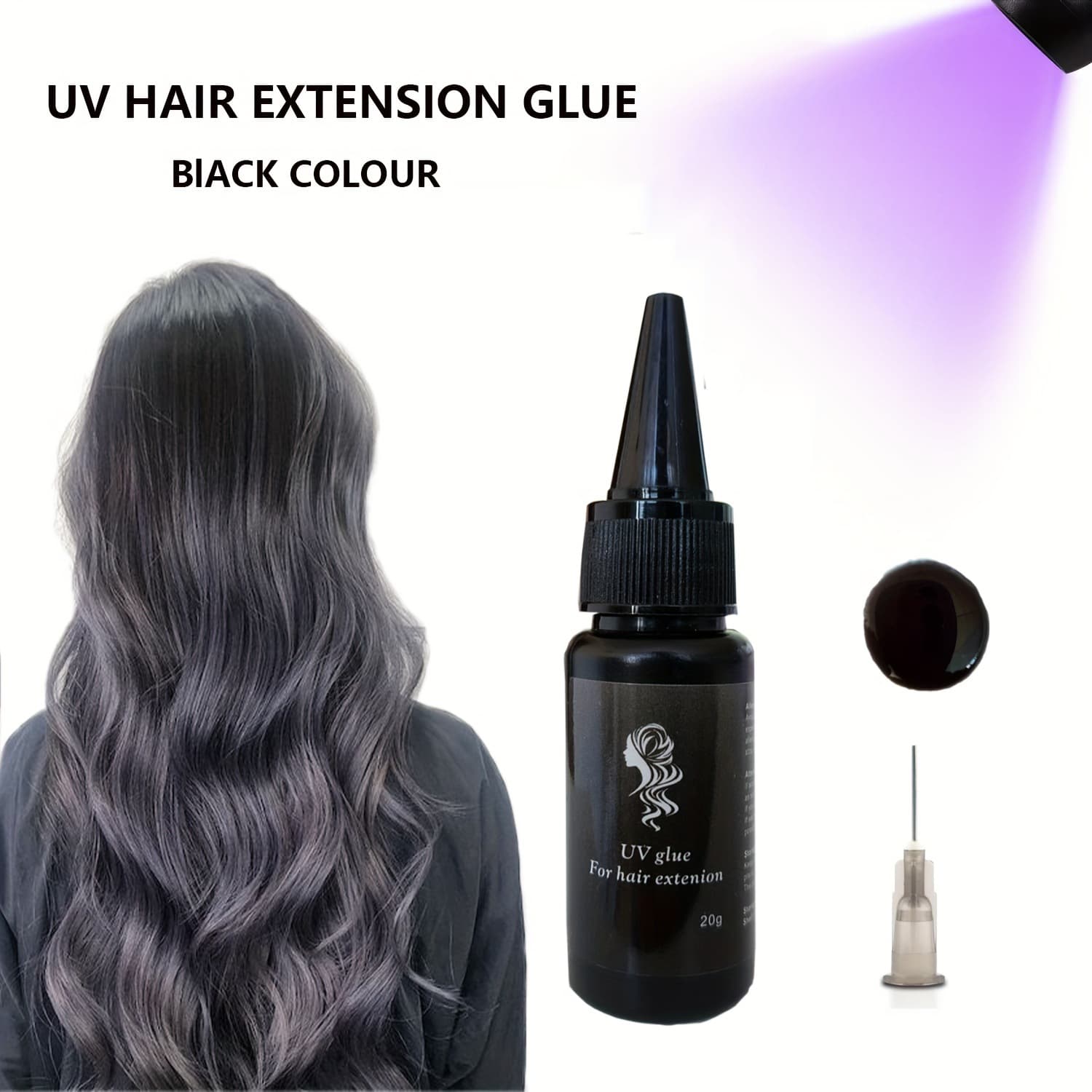 Led Hair Extension Glue Waterproof and Sweat-Proof Traceless Hair Extension Uv Hair Extension Glue Hairglue