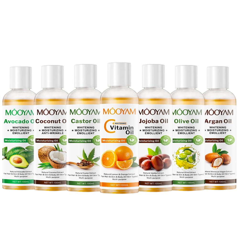 Argan Oil, Castor Oil, Coconut Oil, Jojoba Oil, Olive Oil, Avocado Oil, Body Massage Oil