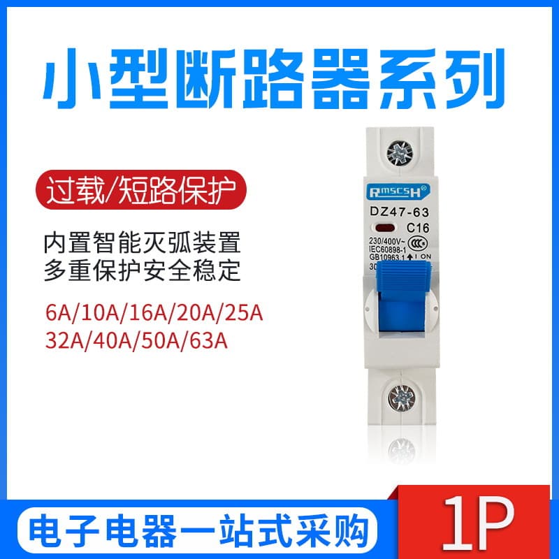 Home Air Switch DZ47-63 1P Single Pole C45 Miniature Circuit Breaker 6A-63A