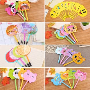 Creative Cartoon Fan Pen Cute Learning Stationery Fan Ballpoint Pen Student Prize Gift Wholesale Advertising LOGO