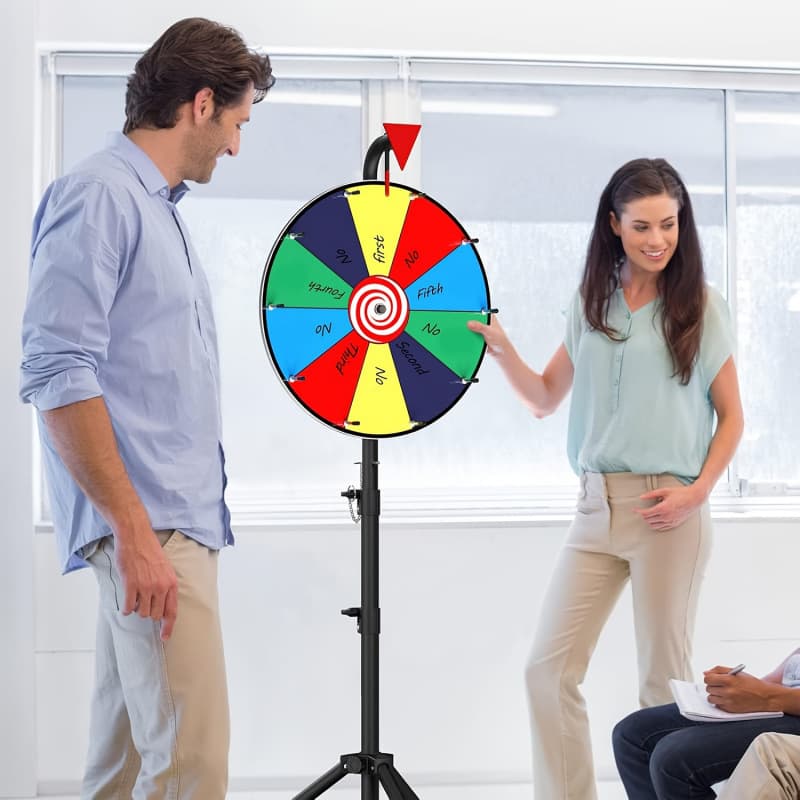 2026 New Cross-border Drop Shipping 16-inch Metal Rotating Dry Erase Award Wheel 1 Piece Cross-border