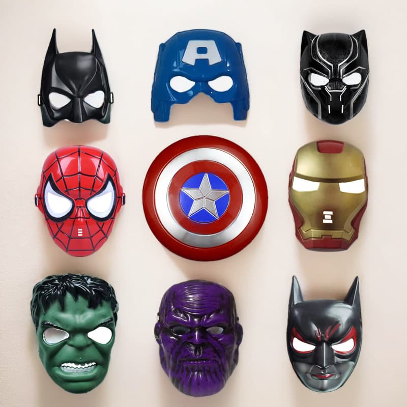 Halloween Kids Masks Spider-Man Batman Hulk Iron Man Costume Props Kindergarten Activity Wholesale