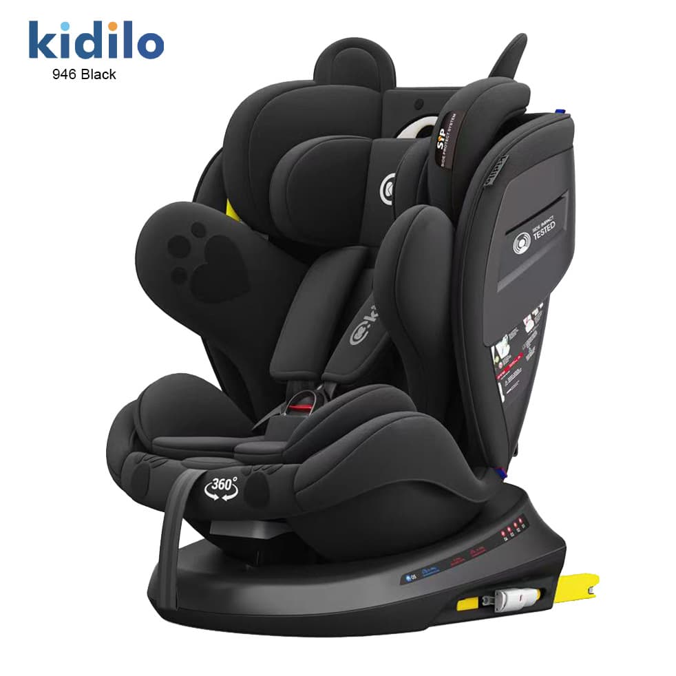 Kidilo child safety car seat for children aged 0-6 years, 360° rotating, can be used in sitting or reclining positions, universal.