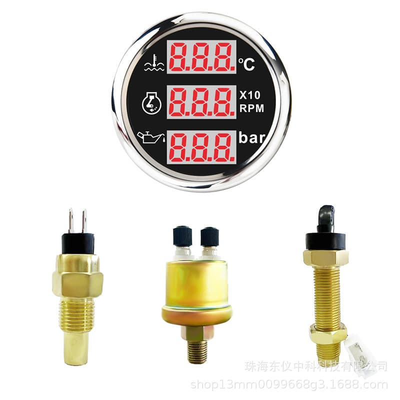 Cross-border Hot Selling 52mm 3-in-1 Digital Gauge for Car Modification, Truck Digital Gauge, Industrial Engineering Digital Gauge