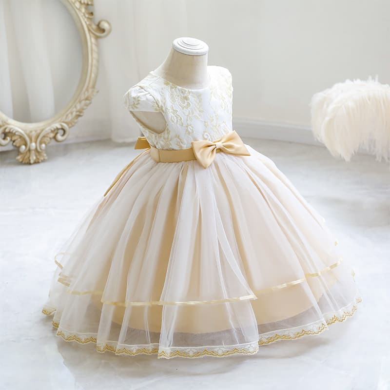 Girls Princess Dress Embroidered Tulle Party Gown Amazon Best-Selling Kids Birthday Banquet Dress