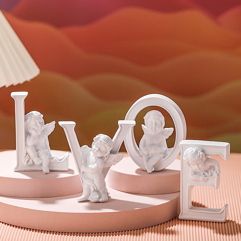 Cross-border Love Letter Angel Desktop Ornament Creative Decoration for Restaurant, Wedding Proposal, Birthday Scene Setup Props