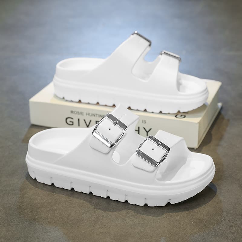Eva Summer Women's Slip-On Sandals, Fashionable Solid Color Versatile Flat Casual Everyday Comfortable Simple Slip-On Shoes
