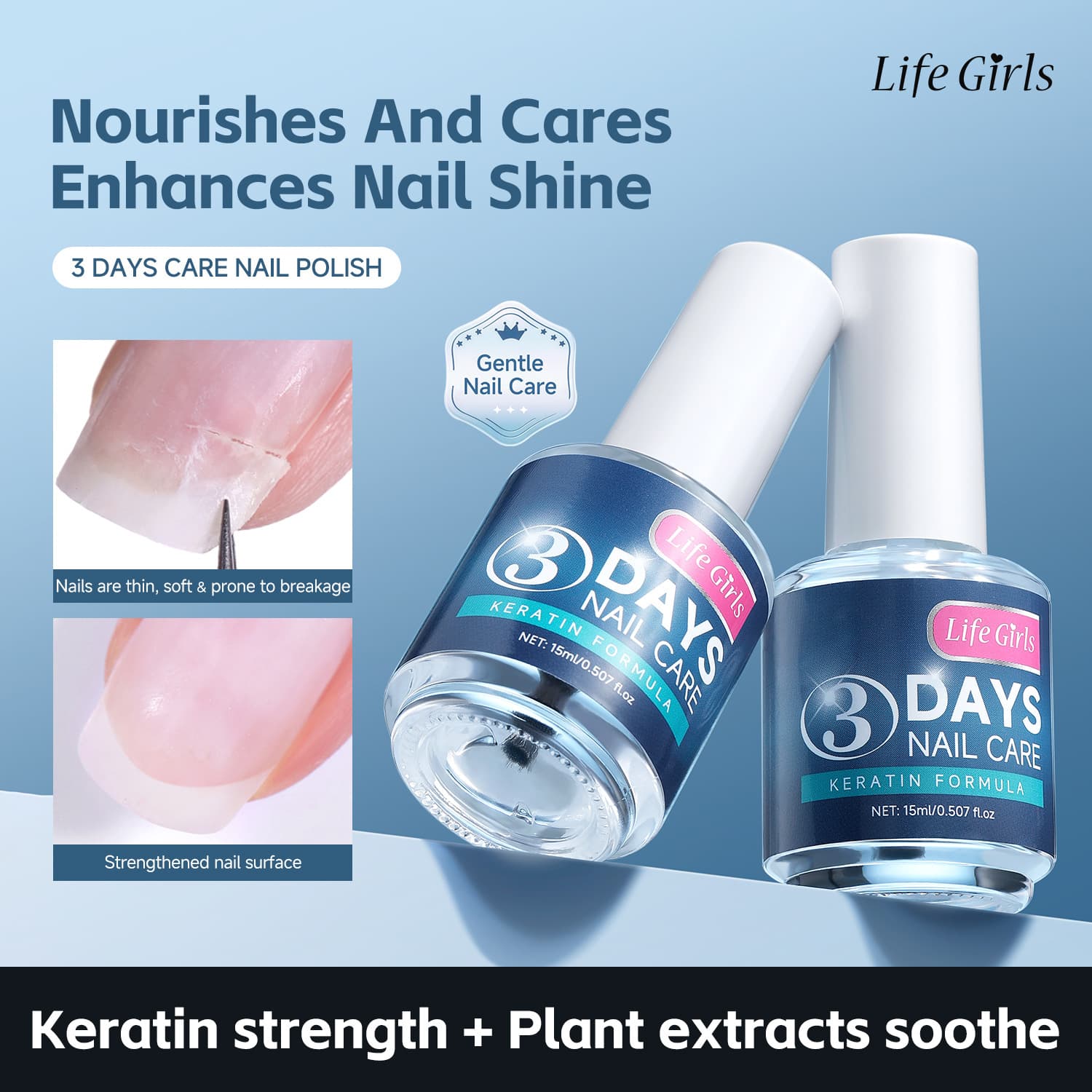 Life Girls 3 DAYS CARE NAIL POLISH Nail Care Oil Portable Daily Nourishing Oil