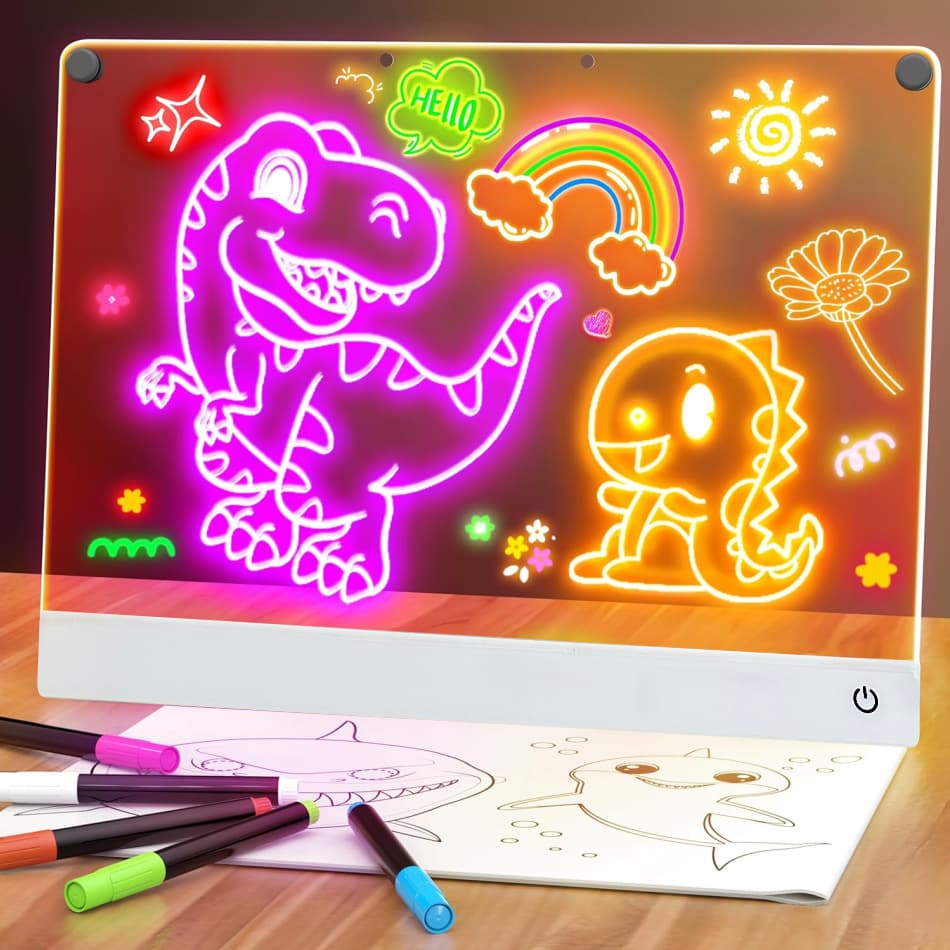 Erasable diy children's luminous drawing board anti-scratch handmade toy writing board Halloween rechargeable night light