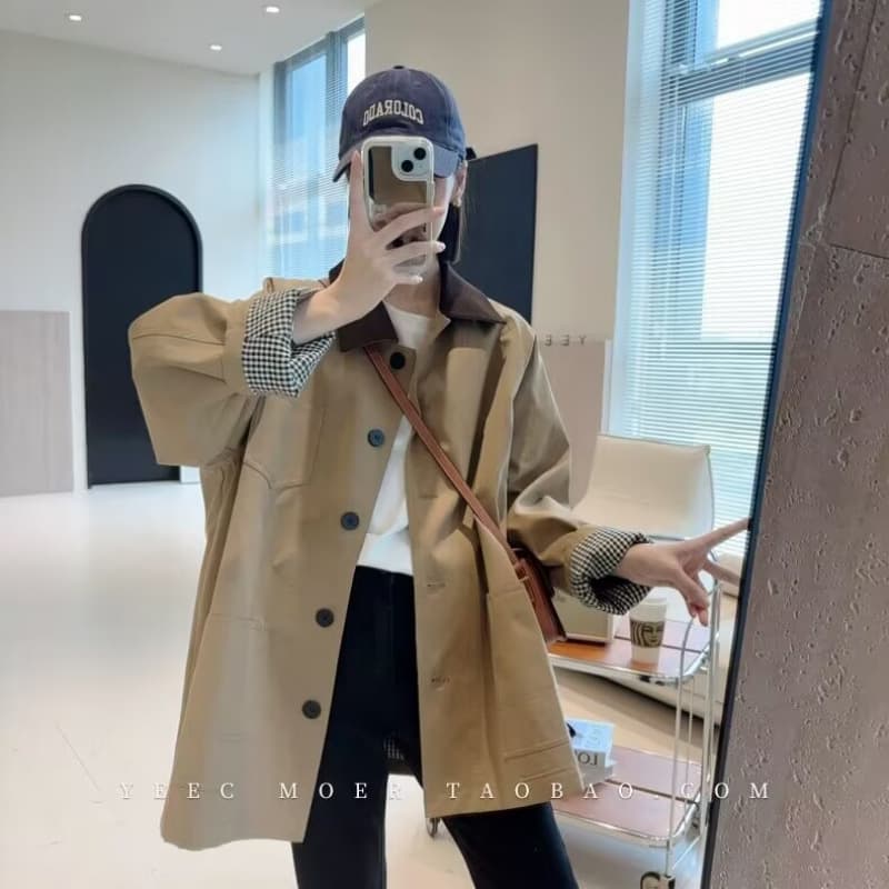 Factory direct sales windbreaker jacket for women 2025 spring and autumn new style small early autumn casual Korean style Hepburn style high-end sense