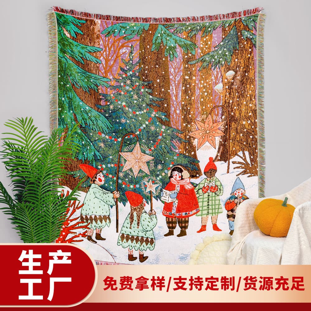 Celebrity Jacquard Christmas Sofa Towel Bohemian Sofa Mat Anti-cat Paw Thick Blanket Home Decor