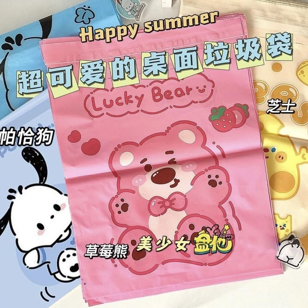 30 Pcs 【New User Exclusive 0.01 with Free Shipping】Car Garbage Bag, Vomit Bag, Cartoon Sticky Type, Office and Dormitory Use