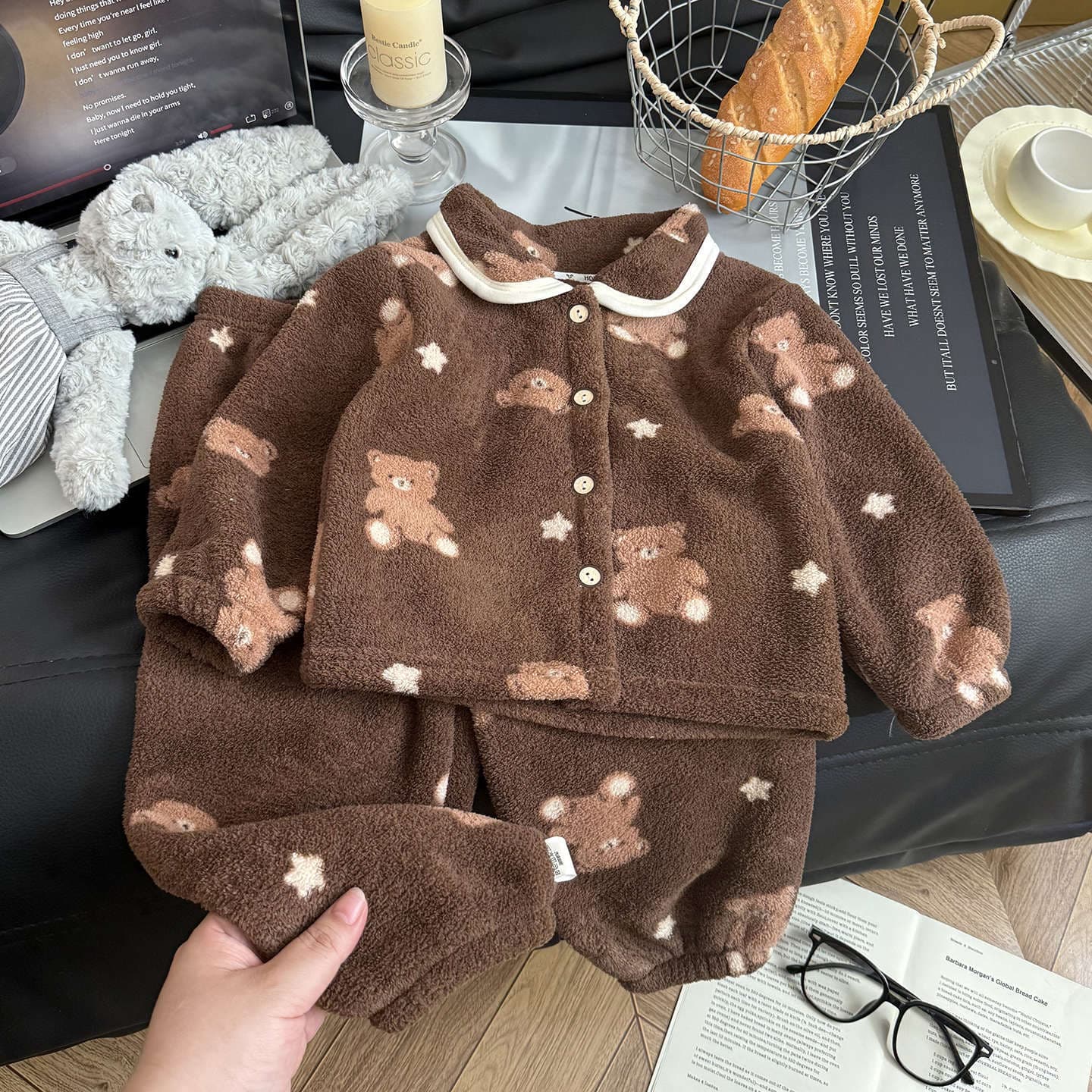 Kids' Loungewear Set Snow Fleece Boys Girls Winter Cardigan Fleece-Lined Thickened Warm Pajamas Wholesale Dropshipping