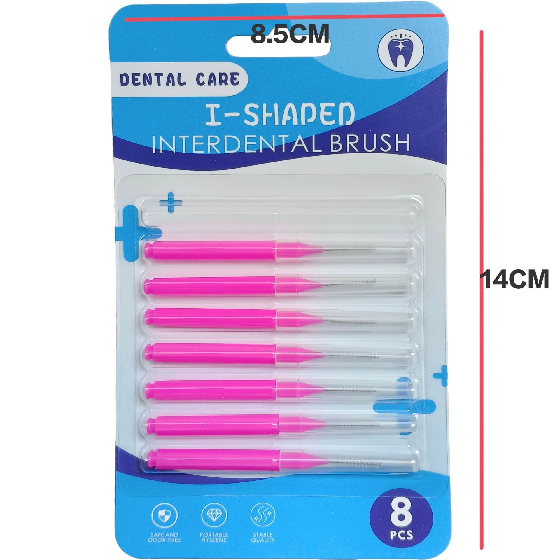 8-Pack Interdental Brush Set, Hot-Selling Orthodontic Tooth Gap Brush, Dental Care Interdental Brush