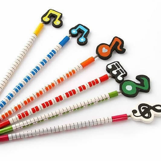 Colorful Music Symbol HB Wood Pencil Learning Supplies Student Stationery Writing Tools Cute Wooden Pencil Educational Toy