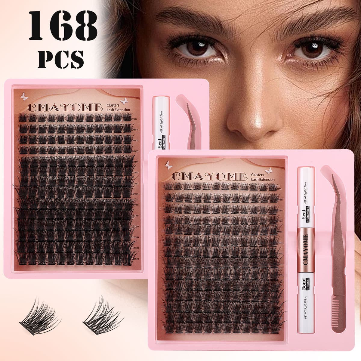 Cross-border Hot Selling DIY Segment Lashes Single Cluster False Lashes Natural Thick Mixed Segment 8-18mm Eyelashes