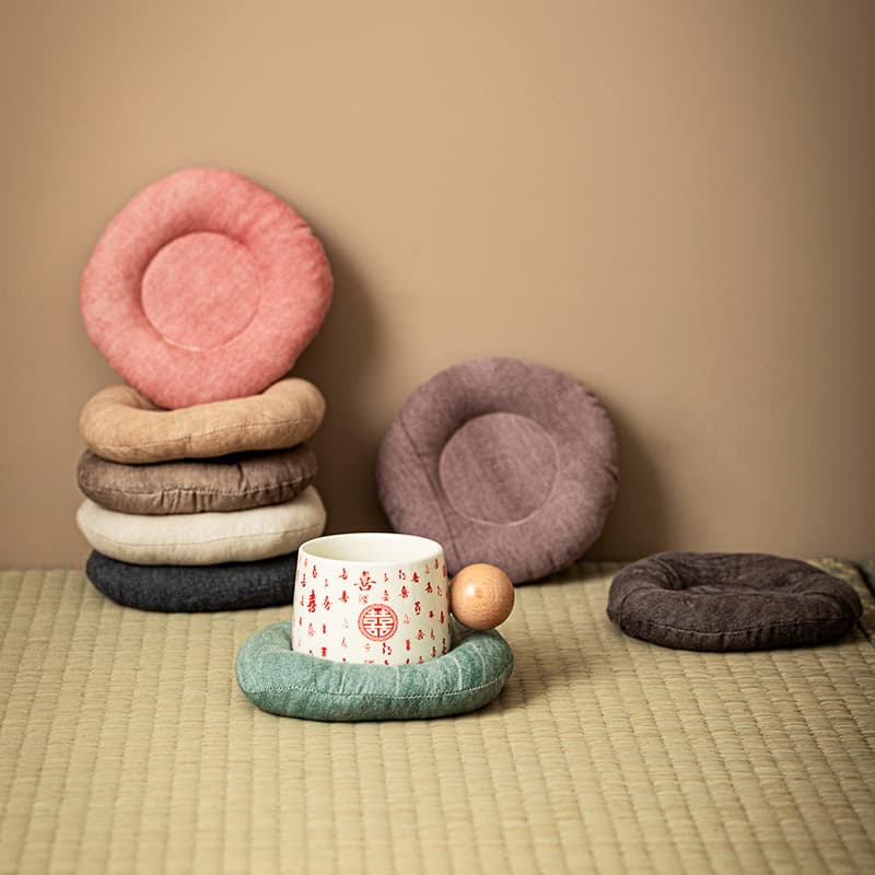 Simple fabric coaster cotton padded round heat insulation anti-scald water cup teapot tea pad jewelry watch key holder