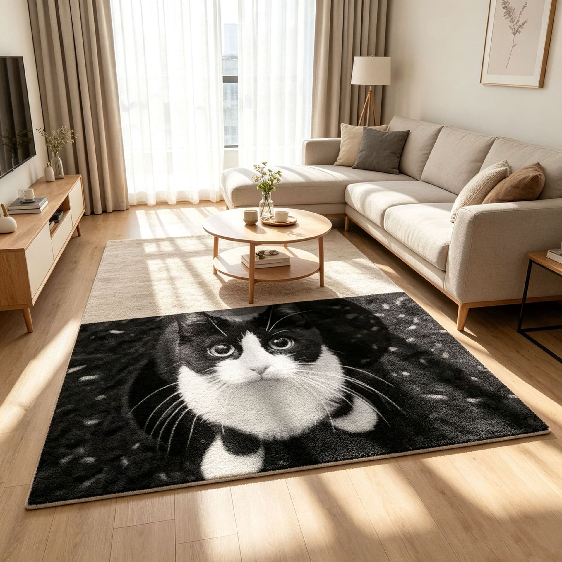 Cross-border Crystal Velvet Living Room Temu 3D Cute Animal Easy to Care Large Area Water-Absorbent Carpet for Living Room