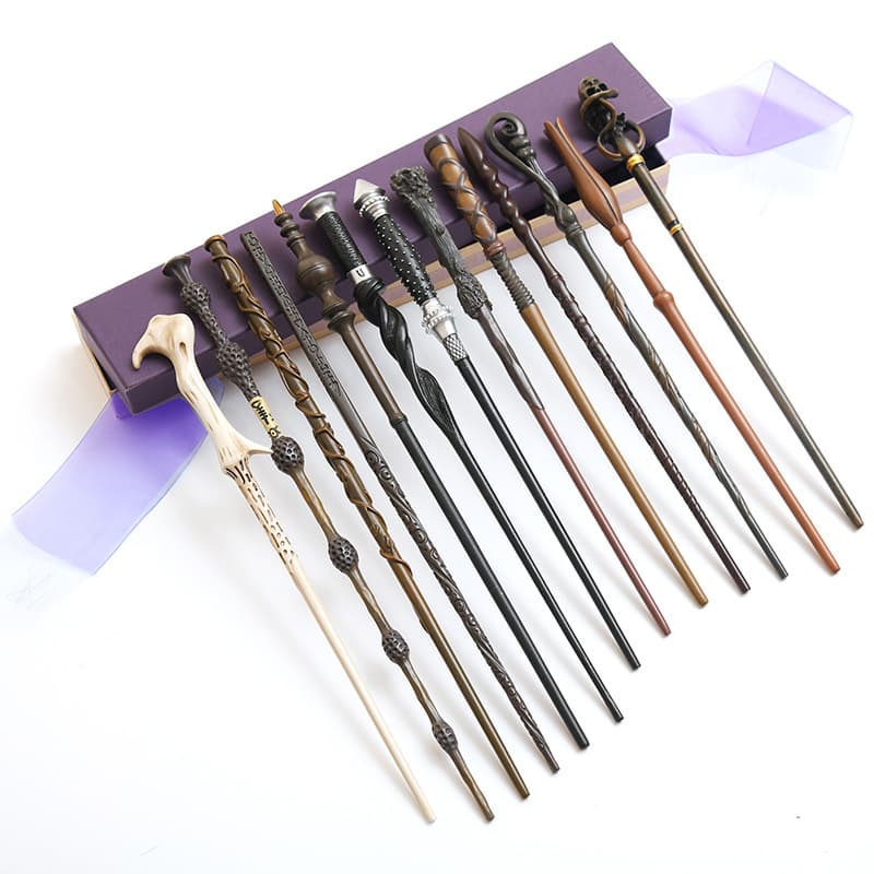 Harry Potter Magic Wand Hermione Voldemort Dumbledore Steel Core Purple Box Halloween Magic Props