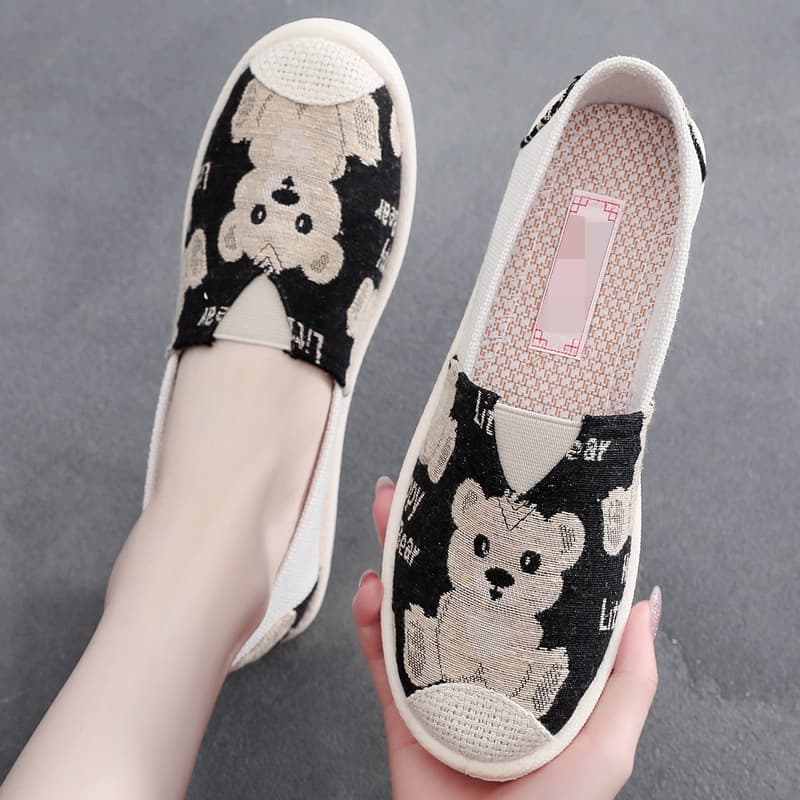 Lazy slip-on women's canvas shoes spring/summer/autumn new style old Beijing cloth shoes women's single shoes breathable lightweight wholesale