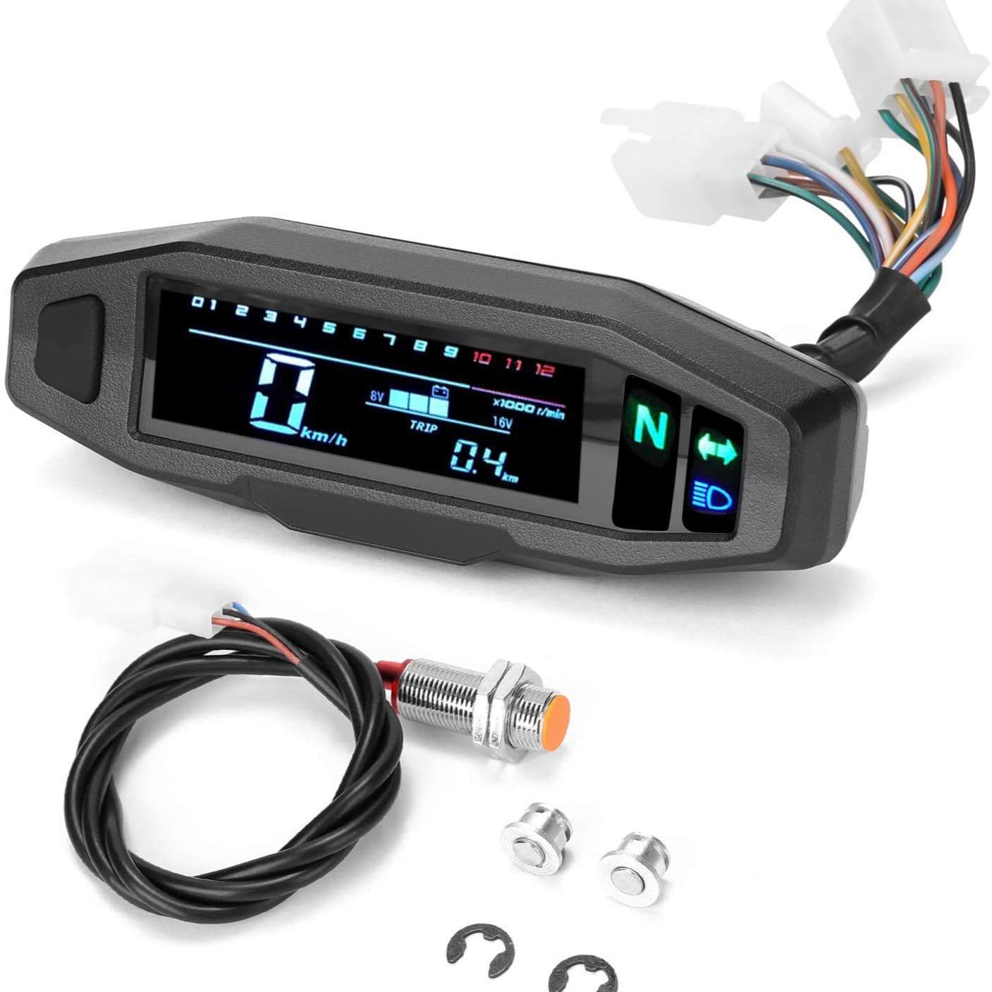 Motorcycle Modification Mini VA HD LCD Speedometer Tachometer Fuel Gauge Carburetor EFI Adjustable