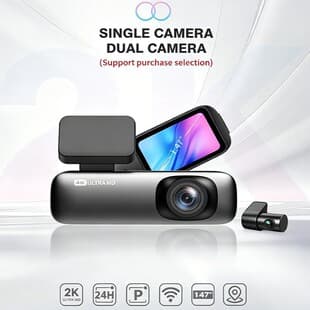 2K+1K Front and Rear Dual Recording Hidden Dash Cam 1.47-inch Car Dual Lens WiFi Recorder