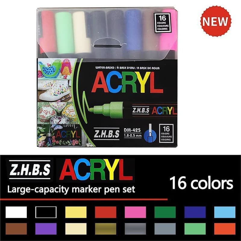 Xiaohongshu Style Acrylic Marker, DIY Waterproof Non-Fading Graffiti Shoes Records Children's Colored Drawing Pen