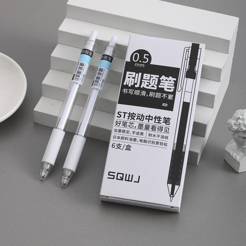 Bestselling Exam Pen Box Set Black ST Tip Retractable Pen Carbon Ink Pen Wholesale Jump Pen Gel Pen Student Stationery
