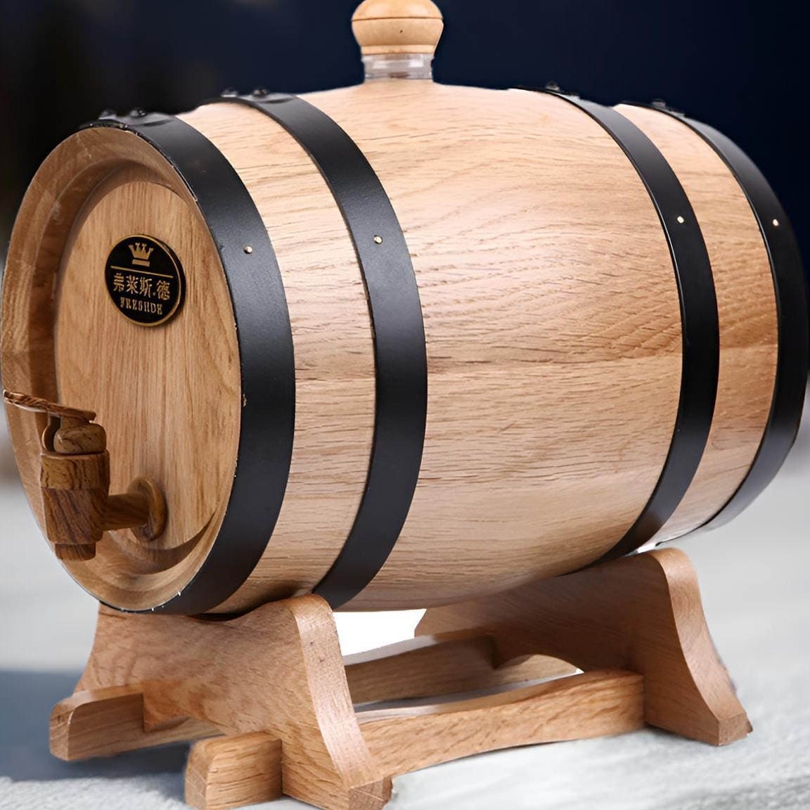 Oak Wine Barrel 1.5L/3L/5L/10L/15L Baked for Home Use, Liner-Free Empty Barrel for Homebrewing Red Wine