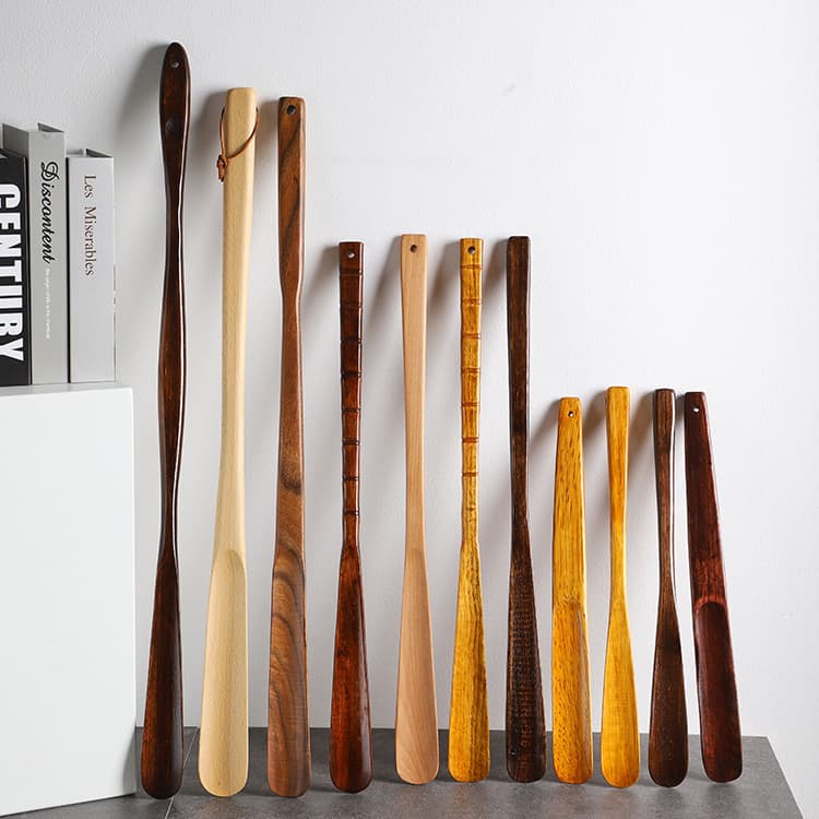 Solid Wood Long Handle Shoe Horn for Home Use, No-Bend Shoe Donning Aid, Portable Shoe Puller Wholesale