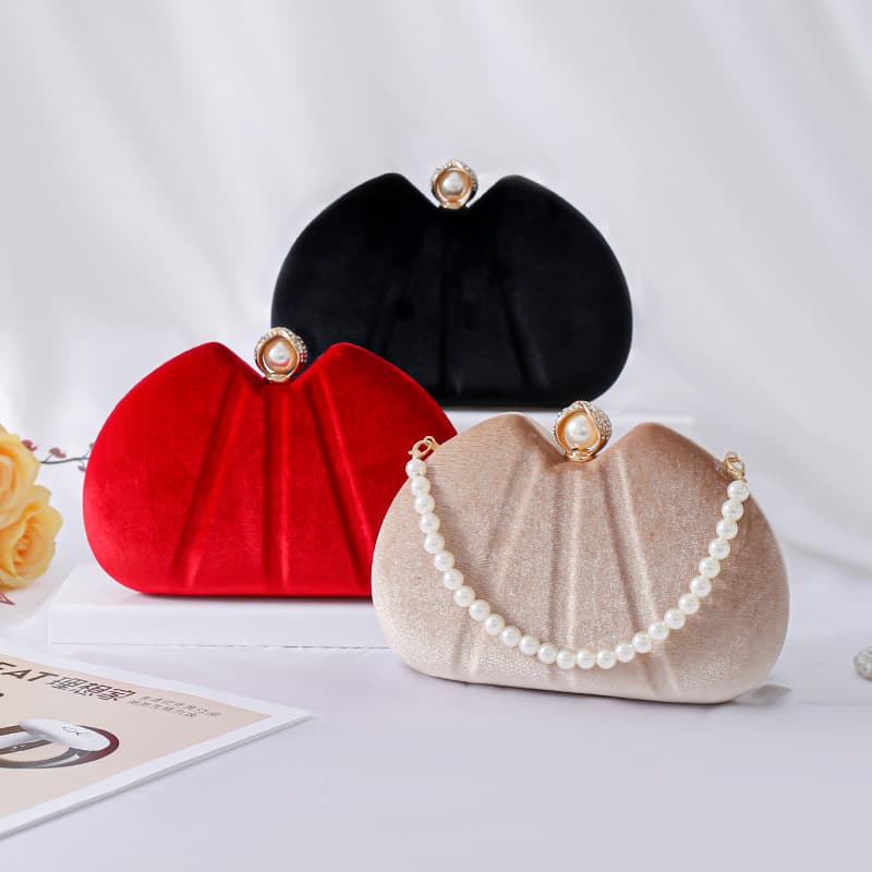 New Evening Bag Fashion Velvet Clutch for Banquets Parties Weddings Shoulder Crossbody Small Bag