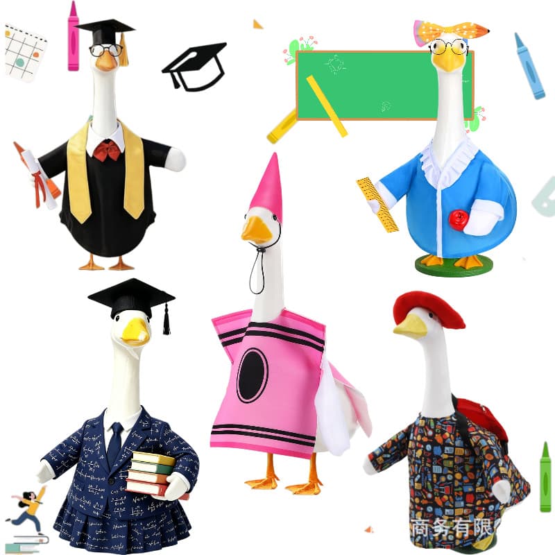 Amazon Cross-border Graduation Season Porch Goose Judge Costume Goose Outfit Campus Doctoral Cap Teacher Party Decoration