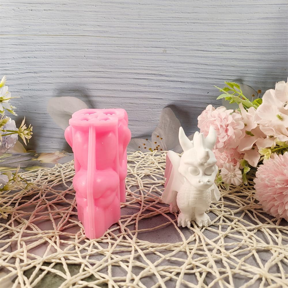 Little Flying Dragon Plaster Ornament Candle Mold Silicone Mold DIY Plaster Silicone Mold W0228
