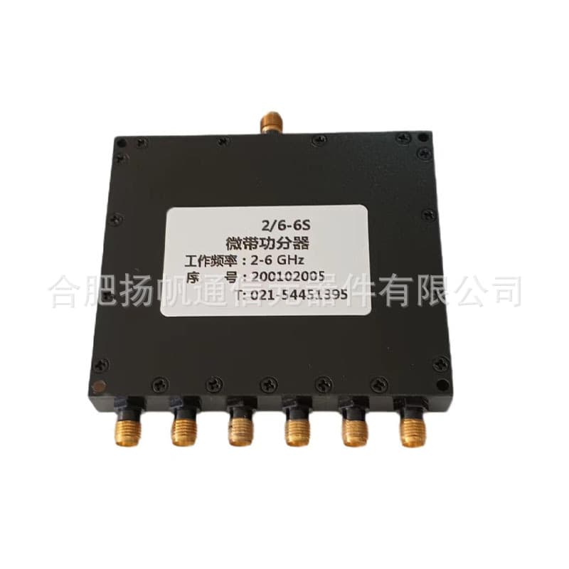 2000-6000MHz 10W 8.8dB Insertion Loss Low VSWR 6-way Power Divider SMA Female Interface