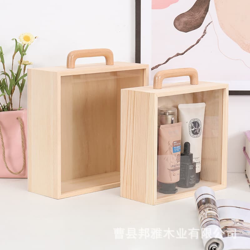 Wooden Hand-carry Souvenir Box, Wedding Candy Box with High-quality Transparent Acrylic Lid, Bridesmaid Gift Set