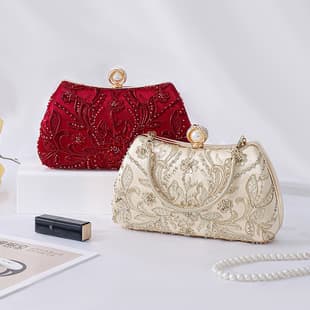 New Beaded Embroidery Handbag New Chinese Style Cheongsam Bag Evening Handbag Bride Bag Shoulder Crossbody Banquet Women's Bag