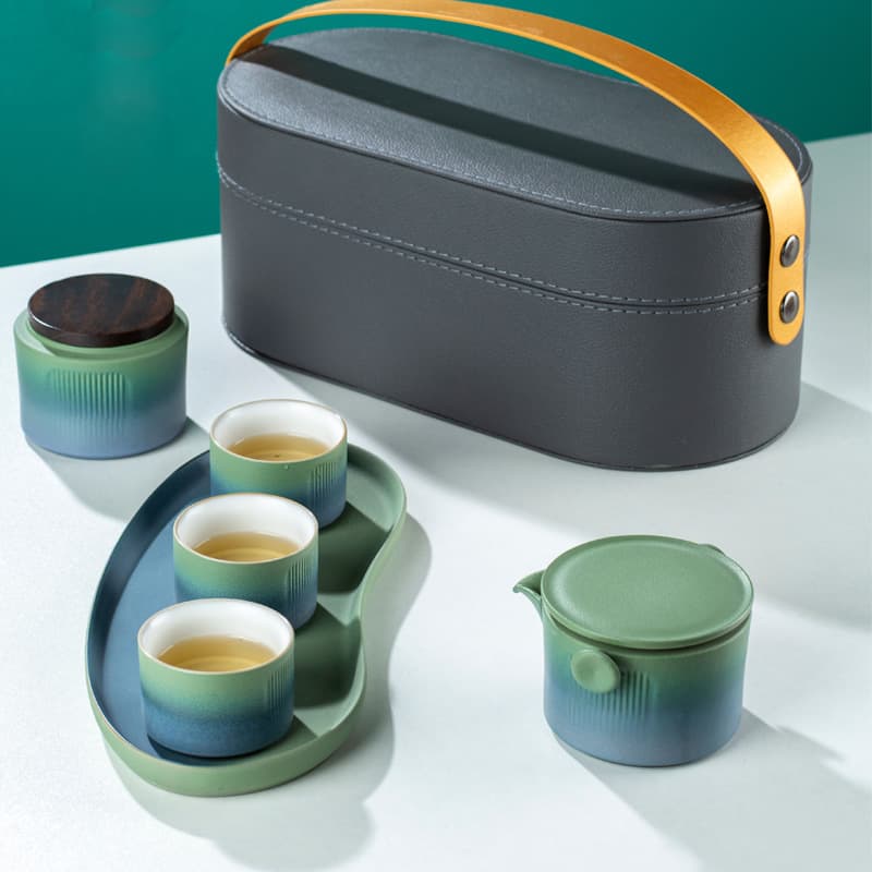 Portable Tea Set Kit One Pot Two Cups for Travel and Gift Ceramic Material Guzuo Brand Dehua Origin Tea Brewing Set for Various Occasions