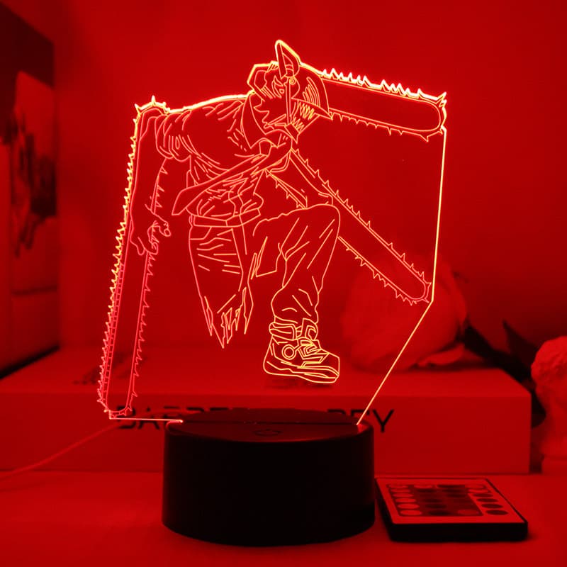 Anime Chainsaw Man Collectible Figure Night Light Bedside Lamp Creative Gift for Friends and Classmates