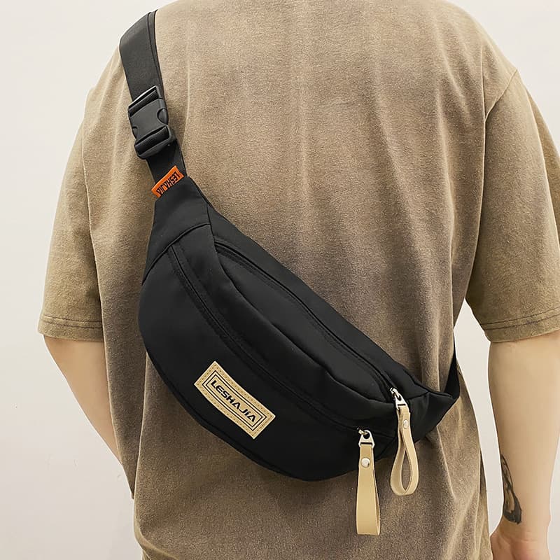 Crossbody bag for men, single shoulder chest bag, men's sports and leisure waist bag, lightweight and simple crossbody bag, versatile trendy brand for women
