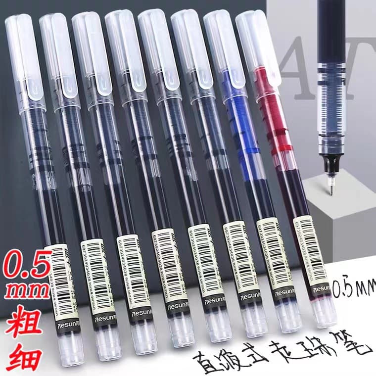 Quick-dry liquid ink rollerball pen 0.5mm red and black gel pen office supplies water-based pen signature pen stationery wholesale