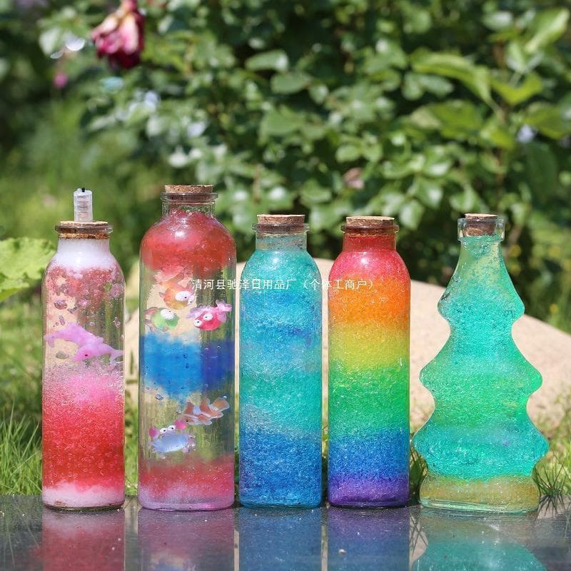 Glass Bottle Wish DIY Kit Rainbow Bottle Ocean Handmade Material Water Bead Drifting Bottle Starry Sky Bottle Expanding Beads