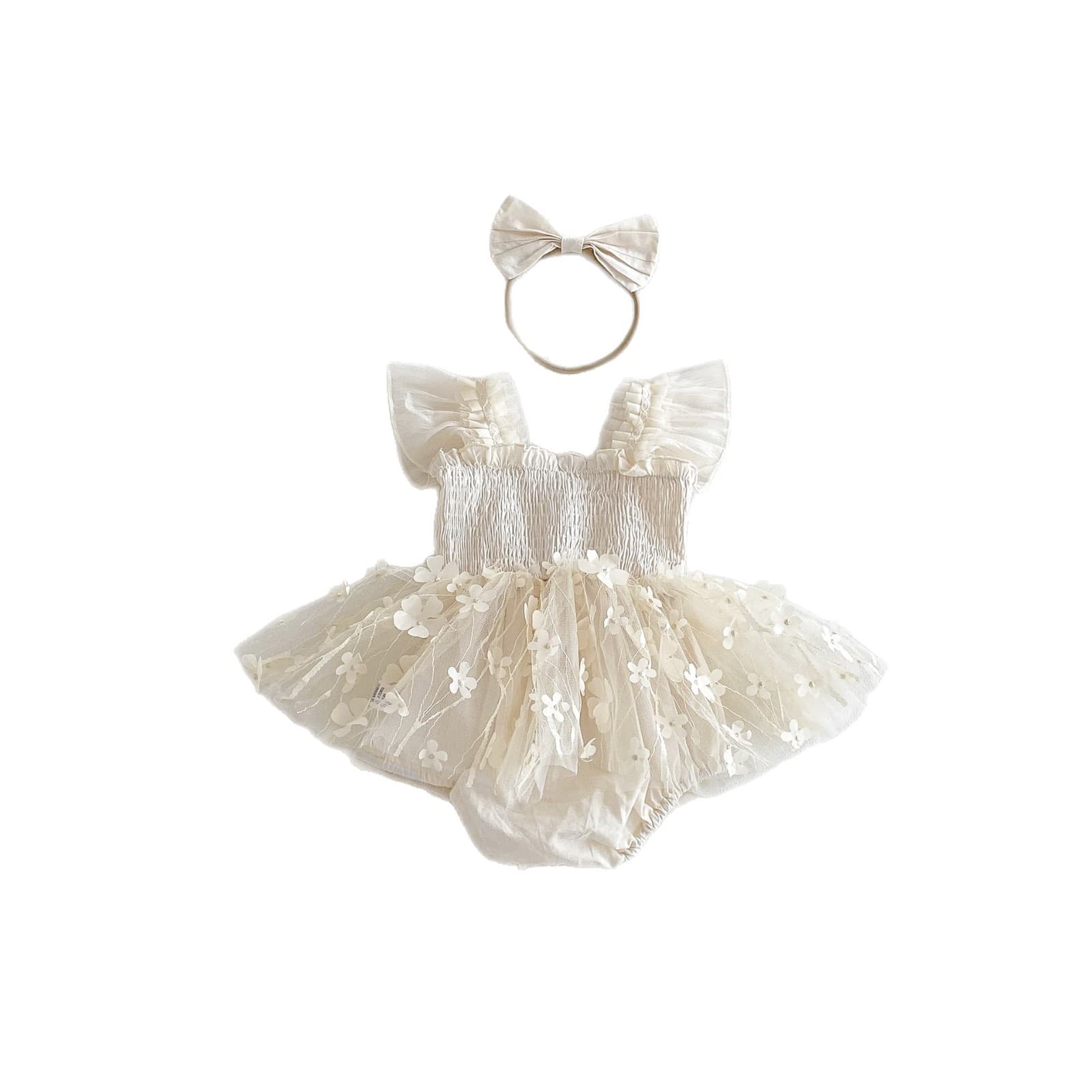 2026 Summer Baby Suspenders Mesh 3D Flower Sweet Princess Dress for Newborn 1st Birthday Party